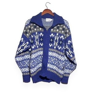 Fair Isle Oversized Grandpa Cardigan Sweater